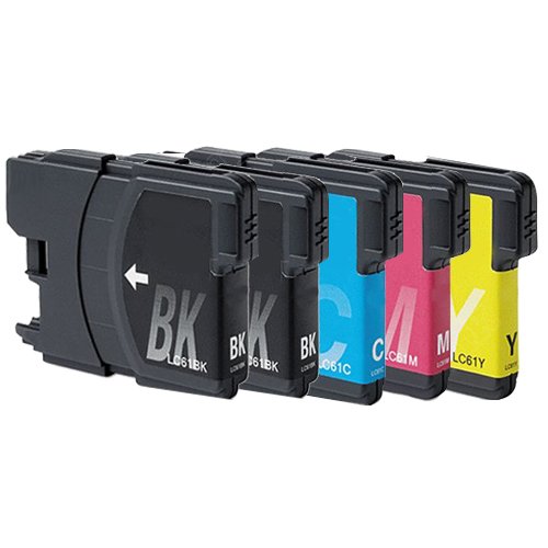 Brother Lc61 Compatible High Yield Ink Cartridges 5 Piece Combo Pack 0218