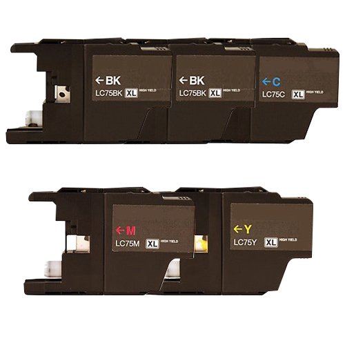 Brother Lc75 Compatible High Yield Ink Cartridges 5 Piece Combo Pack 9676