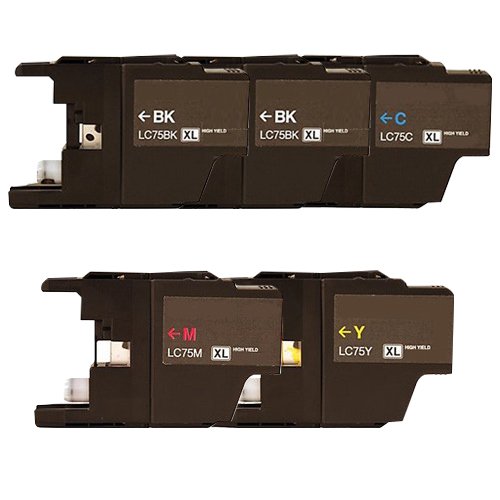 Brother Lc75 Compatible High Yield Ink Cartridges 5 Piece Combo Pack 0967