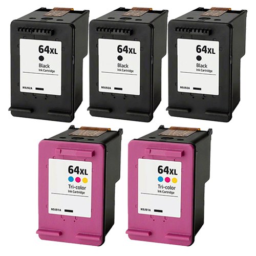 HP 64XL Remanufactured Ink Cartridge 5-Piece Combo Pack