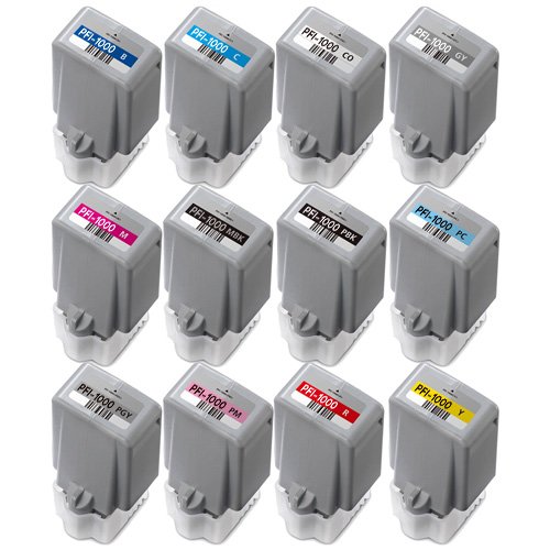 Canon PFI-1000 Compatible High-Yield ink Cartridges 12-Piece