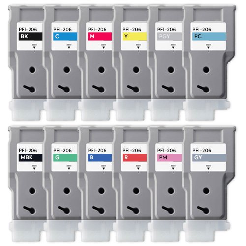 Canon PFI-206 Compatible High-Yield ink Cartridges 12-Piece