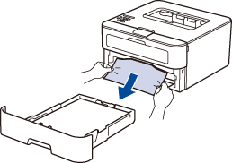 Paper jam remove toner. Замятие в лотке 1 brother. Замятие внутри принтер brother. Лоток 1 на принтере. HP 2055 замятие в выходном лотке.